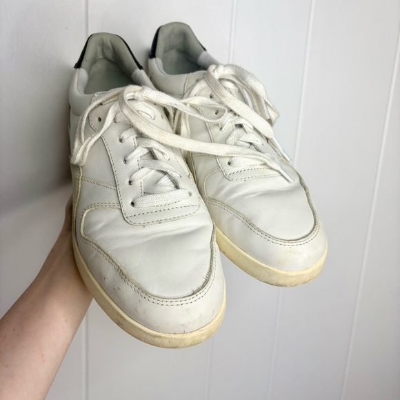 Everlane Court Sneakers White Black Leather Women’s Size 8 Casual Low Top Prep - Picture 3 of 7